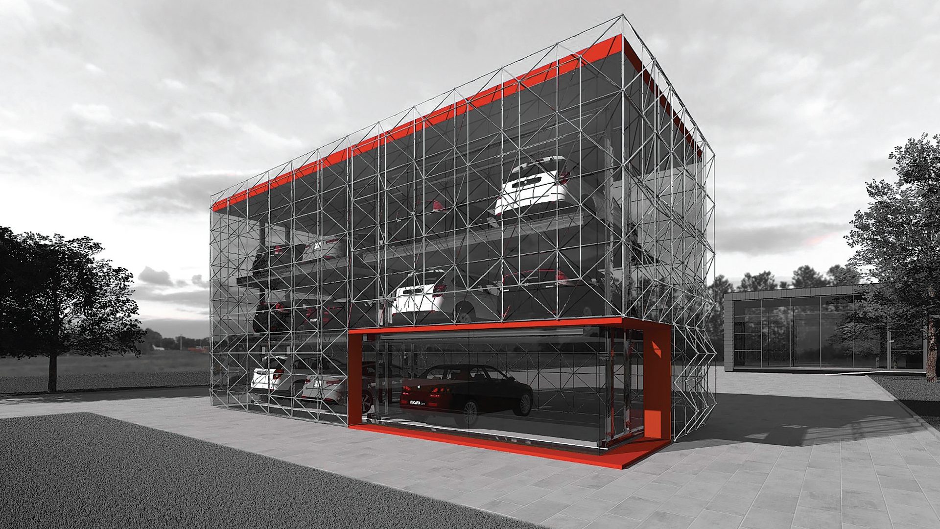 Wielopoziomowy system parkingowy OMER